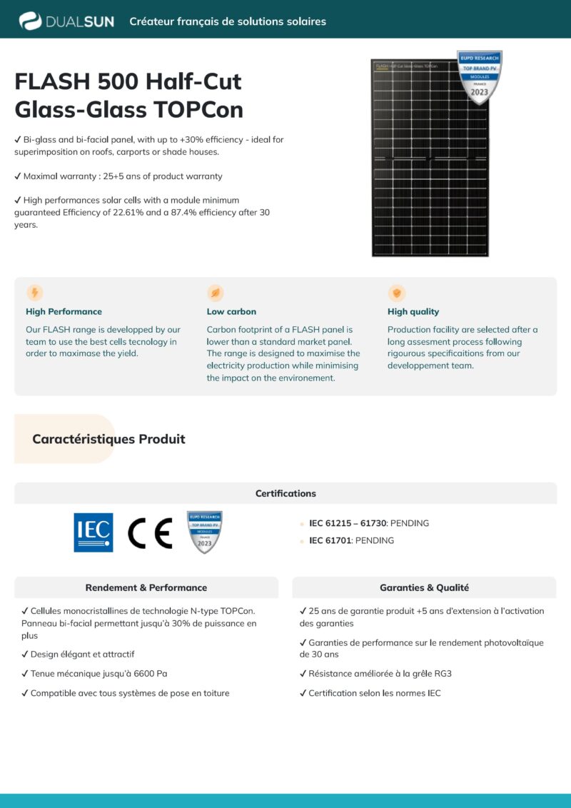 Installation Panneaux solaires Dual Sun